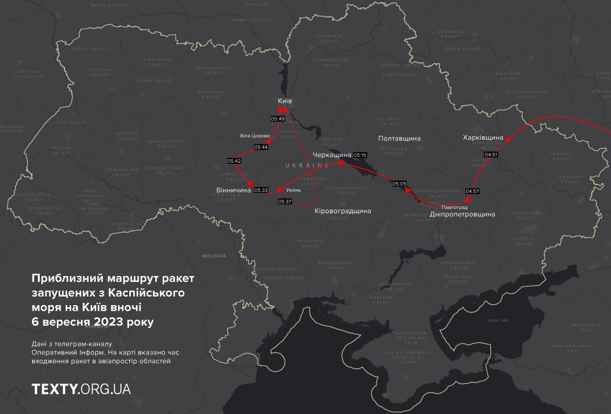 6-9 київ, інфографіка, ППО, телеграм, ракети