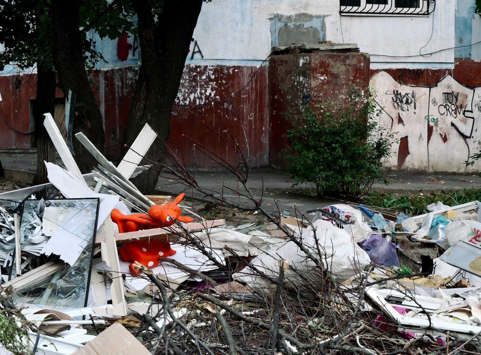 The yard near the house on 8 Zestafonska Street. Photo by the author