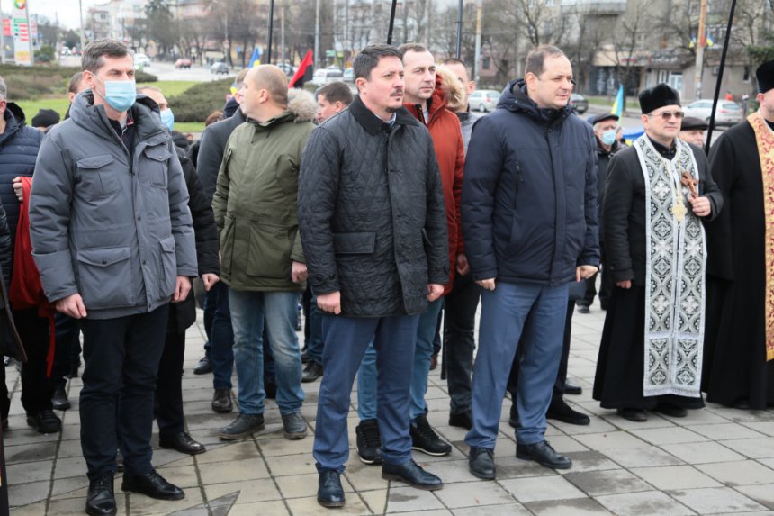 Андрій Бойчук та Руслан Марцінків під час заходів на вшанування пам'яті Степана Бандери