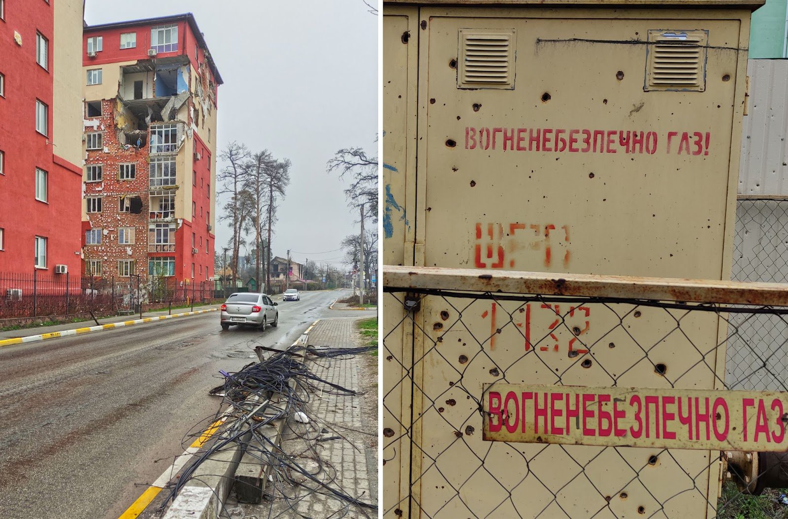 Нині в Ірпені, за словами мера Олександра Маркушина, забезпечено майже 100% водопостачання, 80% електропостачання та 20 % газу. Дійсно, міські комунальники надзвичайно швидко заварюють дірки на трубах, завозять нові стовпи освітлення, тягнуть електрокабелі та інтернет