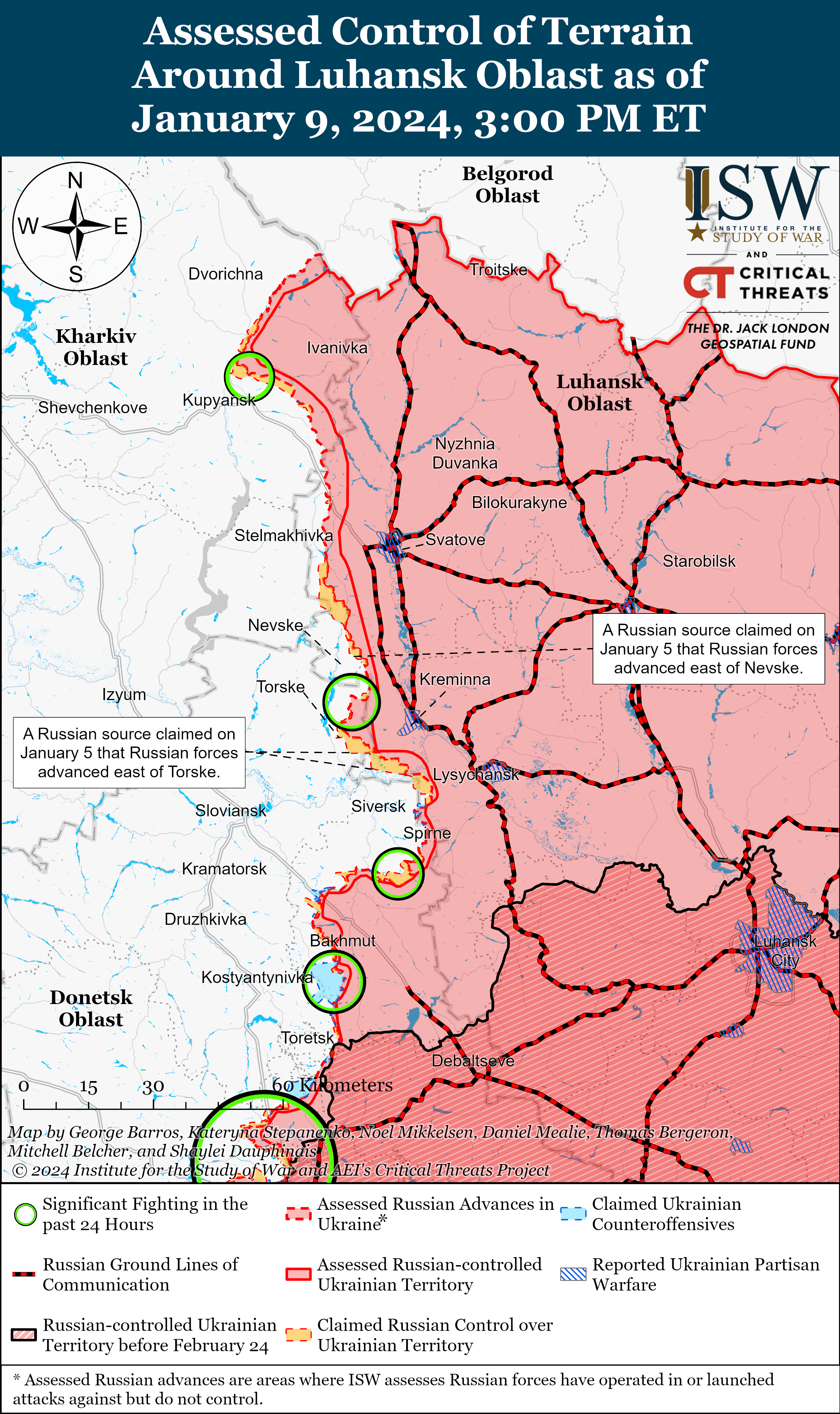 Luhansk Battle Map Draft January 9, 2024