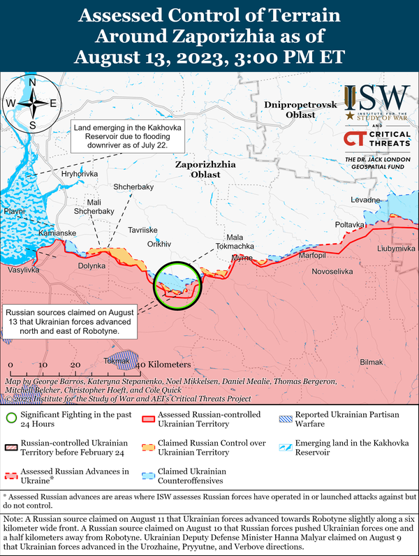 Zaporizhia Battle Map Draft August 13,2023