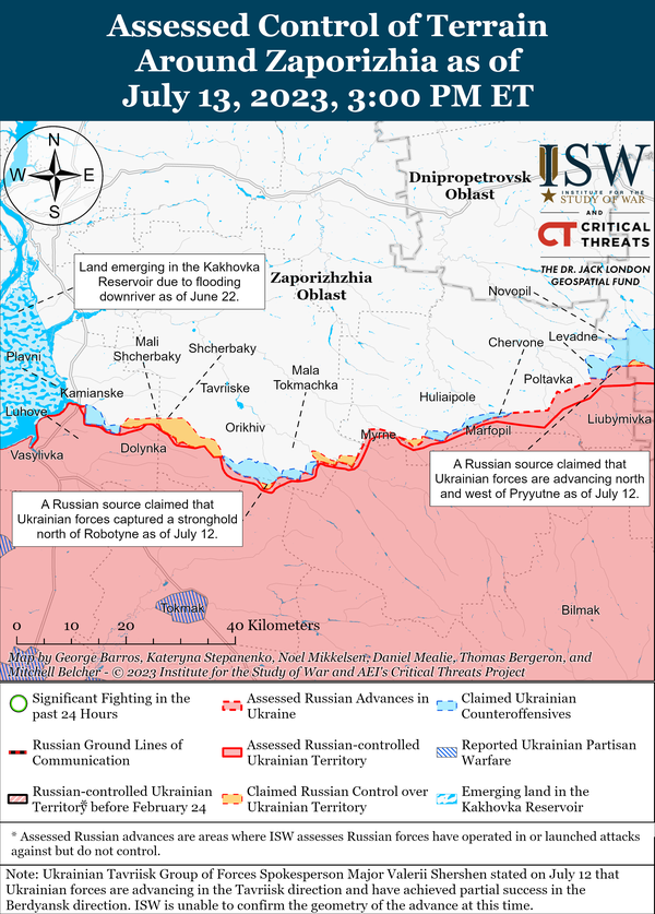 Zaporizhia Battle Map Draft July 13,2023