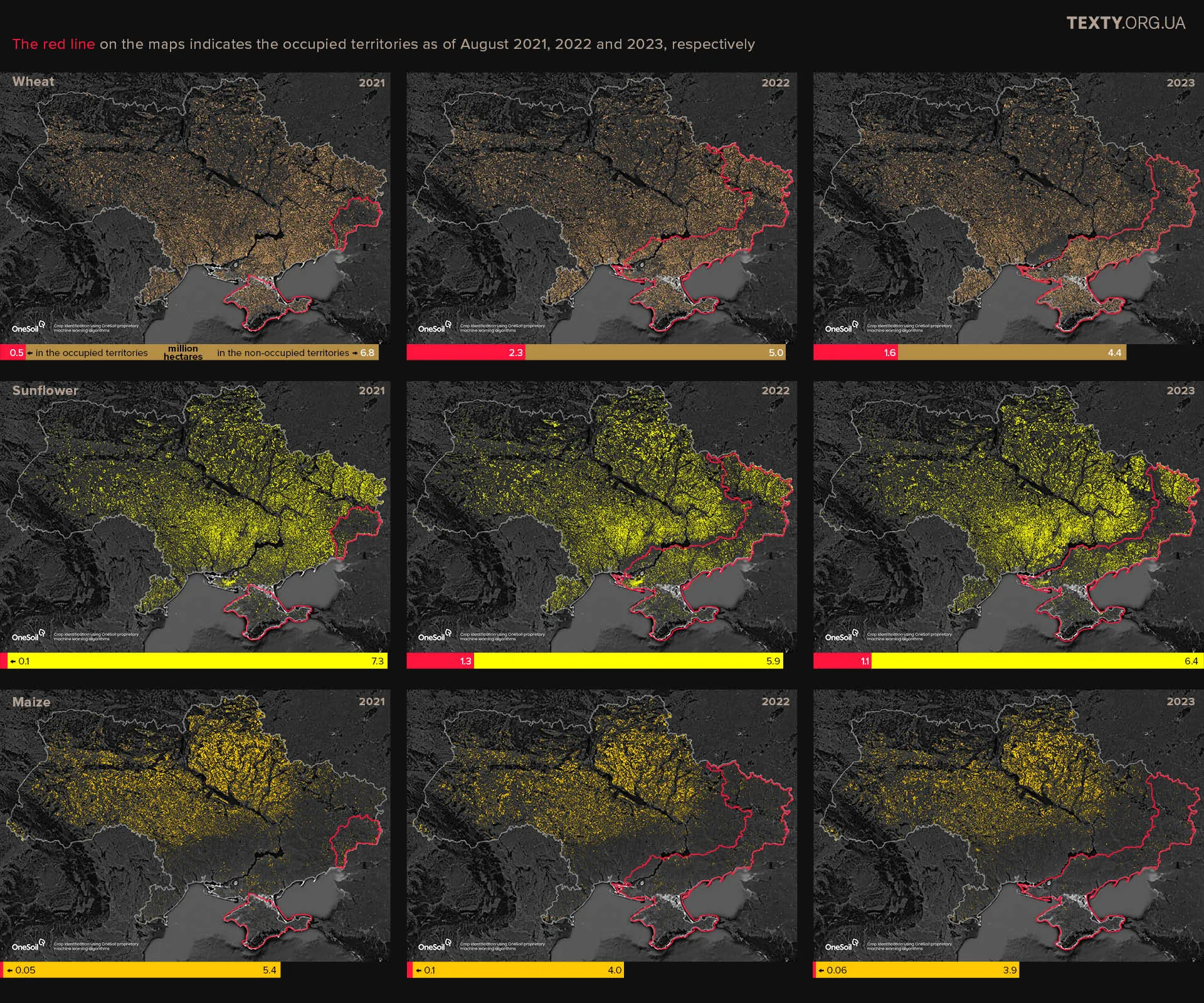 engl_map_crops_converted Harvest from the occupied territories. How much Russia earns from the Ukrainian land.