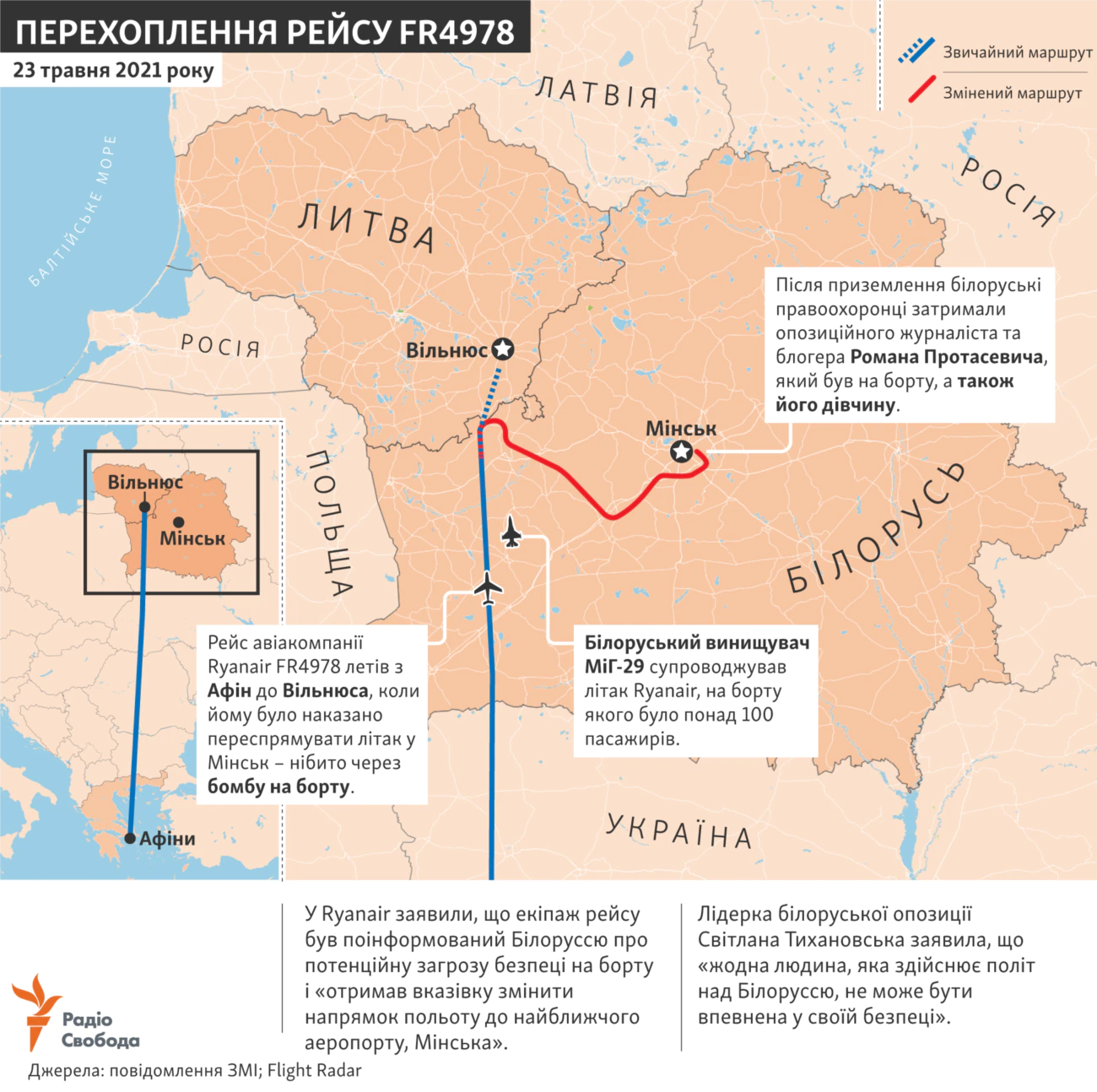 Карта перехоплення комерційного літака: Радіо Свобода