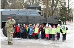 Попередній перегляд A group from a kindergarten on an excursion to a military unit