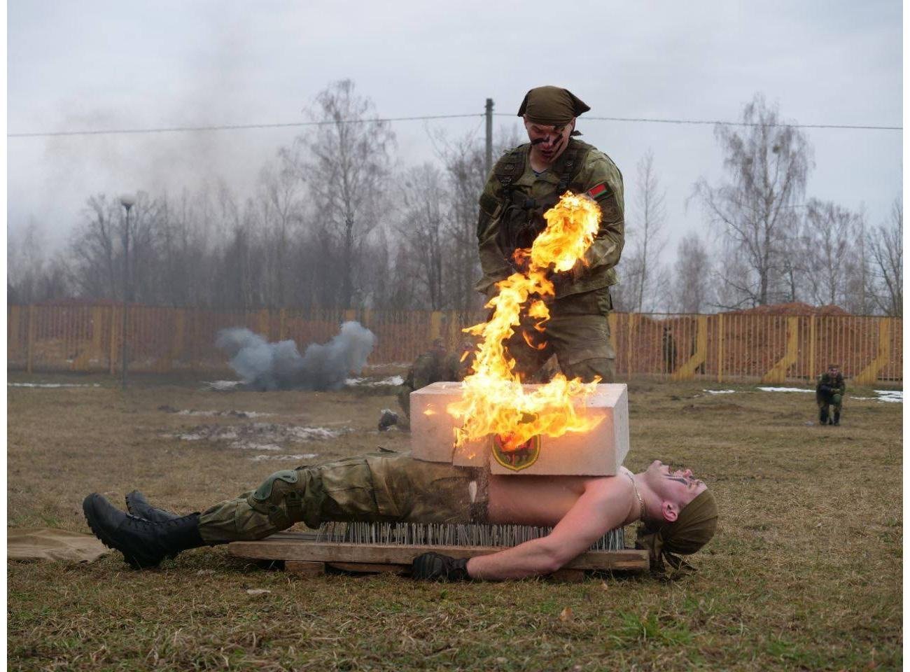 The 11th Guards Mechanized Brigade shows its young viewers what it's like to burn in a tank