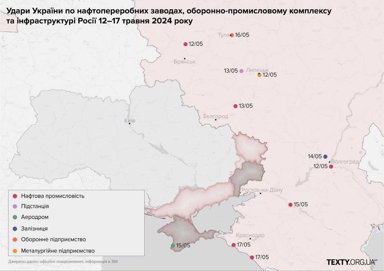 карта1 інфографіка, роcія, дрони, карта, НПЗ, карта атак РФ