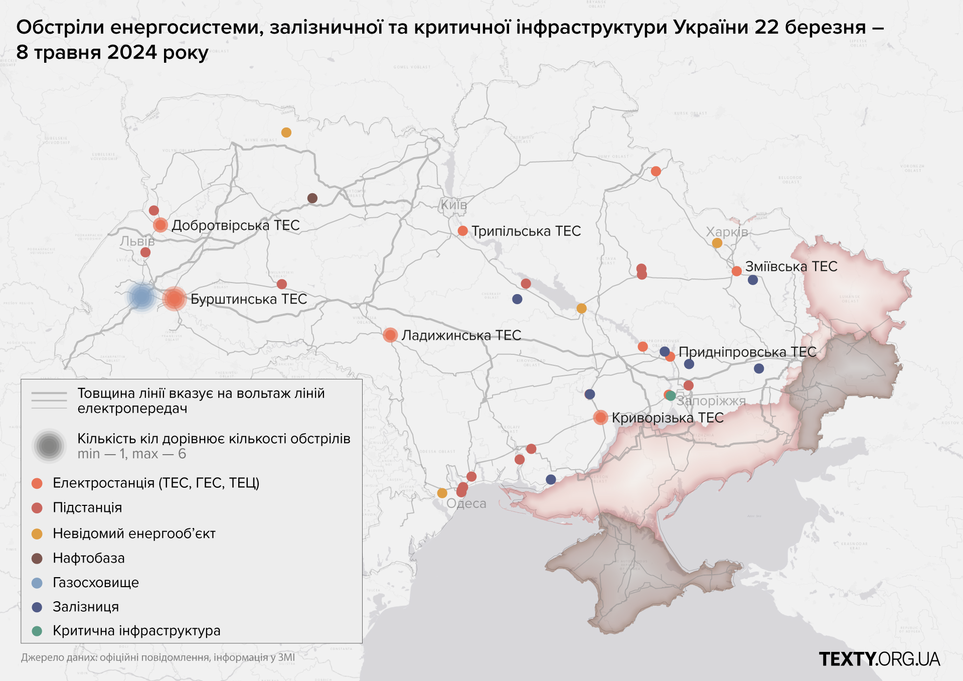 map_march_may атаки на енергосистему, обстріл інфраструктури, dataviz, карта