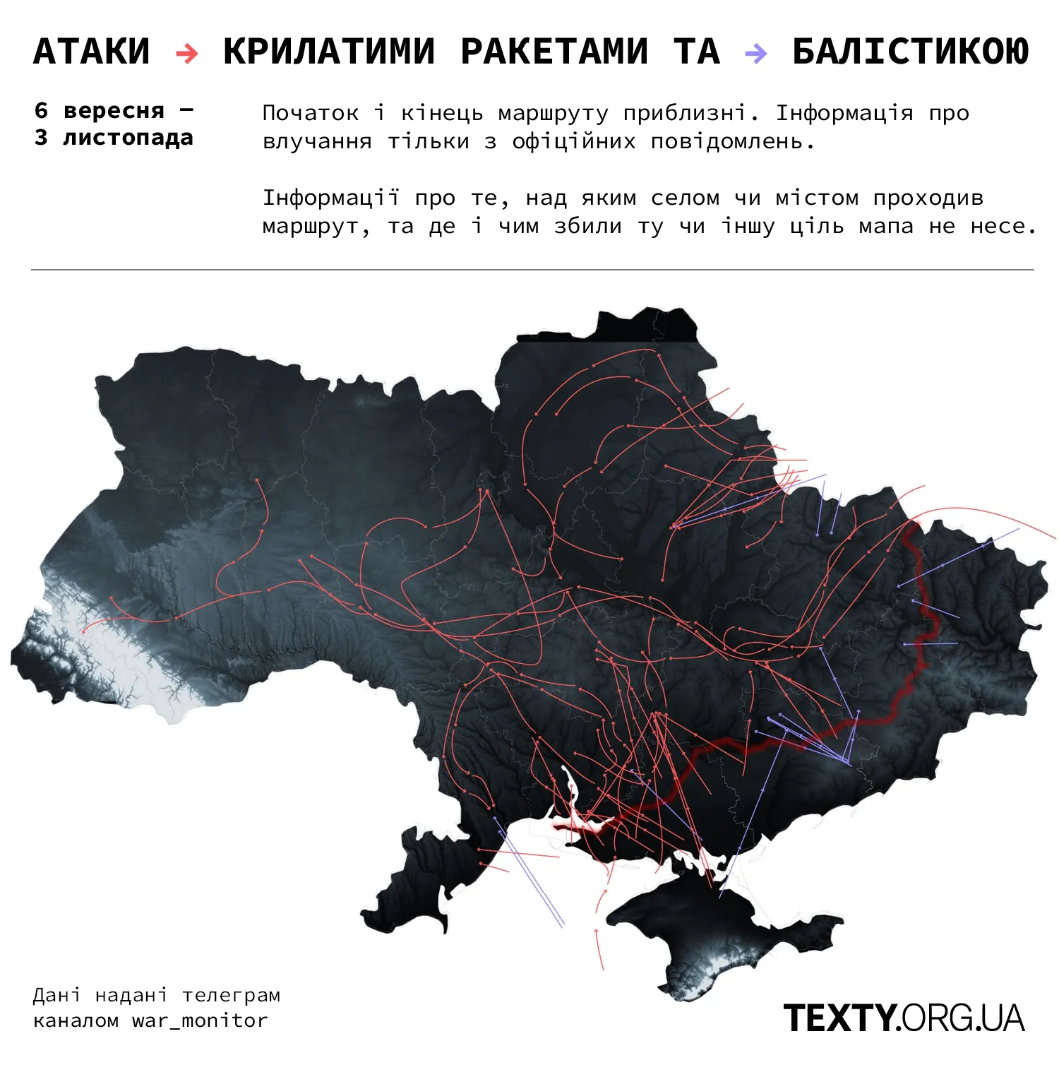 mobile3 інфографіка, маршрут дронів, маршрути ракет, хід війни, карти